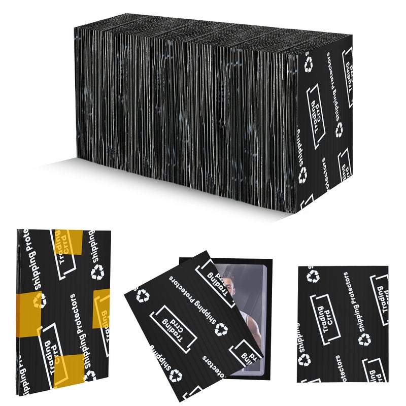 Coolrunner 200 Pack Trading Card Shipping Protector Coolrunner 3.5"" x 4.5"" Plastic Card Protectors Card Mailers durable Card Savers for Trading Cards Hard Plastic Flats for Card Breakers, Black - Image 1